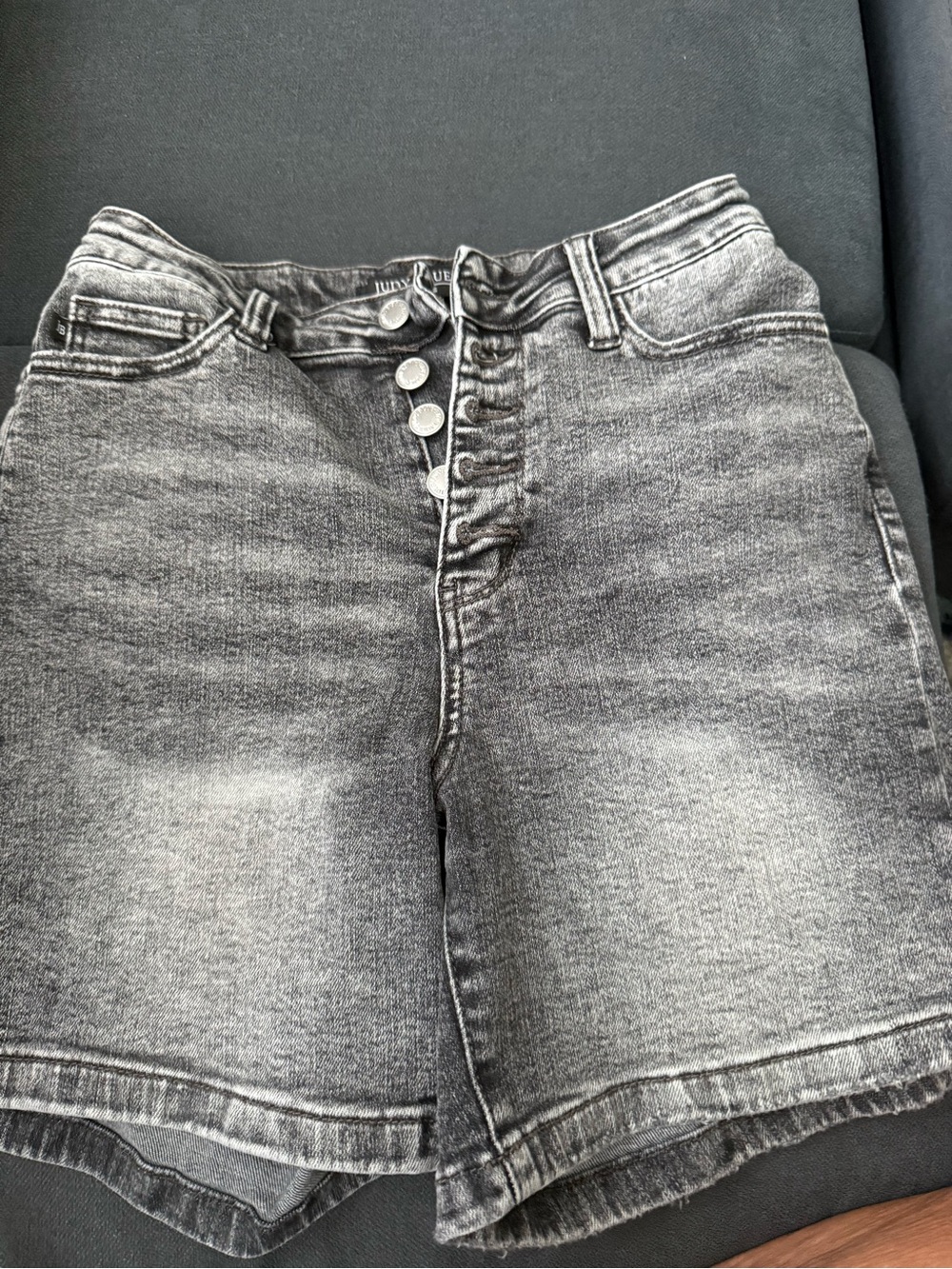 Judy Blue Washed Black/Charcoal Denim Shorts